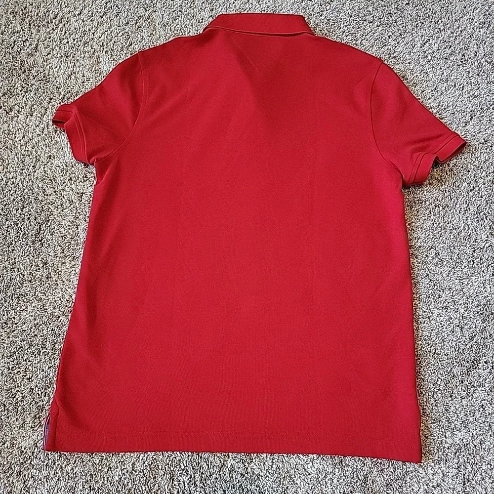 TOMMY‎ HILFIGER Polo Shirt Medium Men Red Classic Fit Short Sleeve Logo